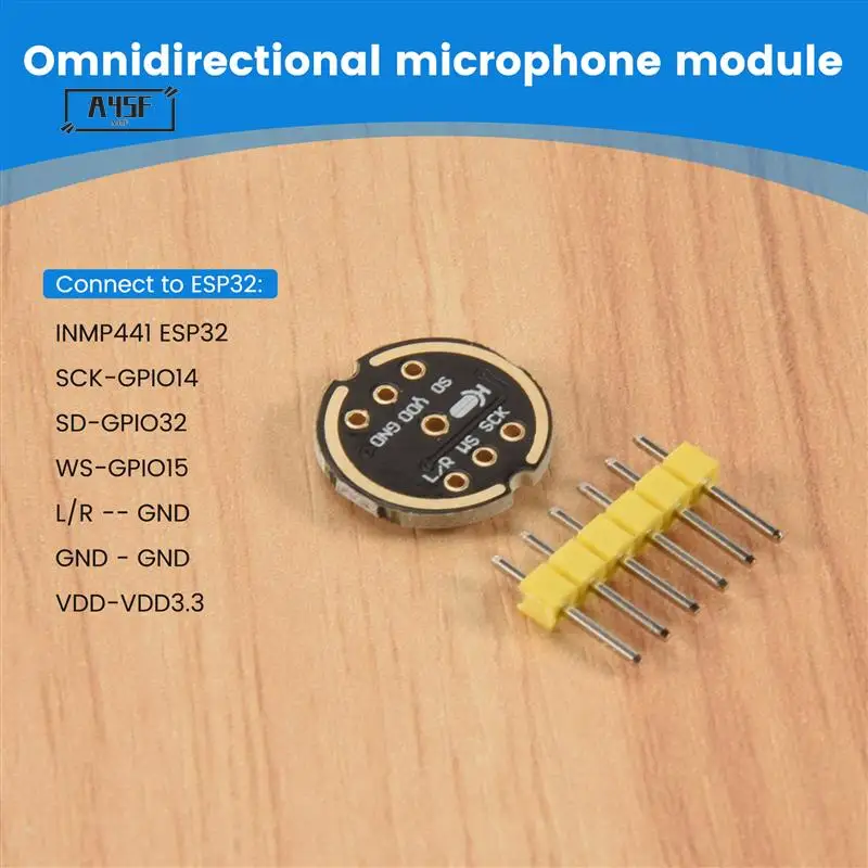A45F-5Pcs INMP441 Всенаправленный микрофонный модуль MEMS Высокоточный маломощный интерфейс I2S Поддержка ESP32
A45F-5Pcs INMP441 Всенаправленный микрофонный модуль MEMS Высокоточный маломощный интерфейс I2S Поддержка ESP32