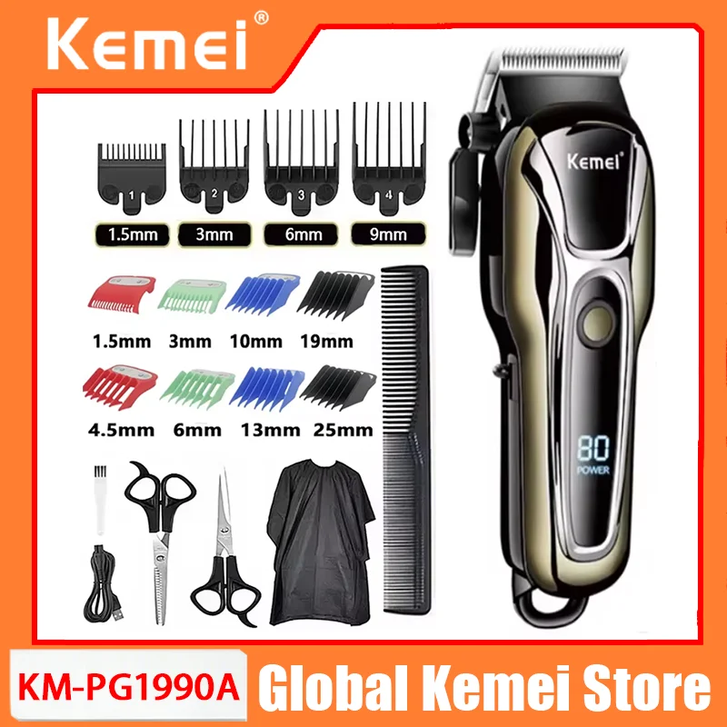 Kemei PG1990A Rechargeable Hair Clipper or Limit Combs Professional Cordless Men Hair Trimmer Men's Hair Cutting Machine Barber
Kemei PG1990A Rechargeable Hair Clipper or Limit Combs Professional Cordless Men Hair Trimmer Men's Hair Cutting Machine Barber