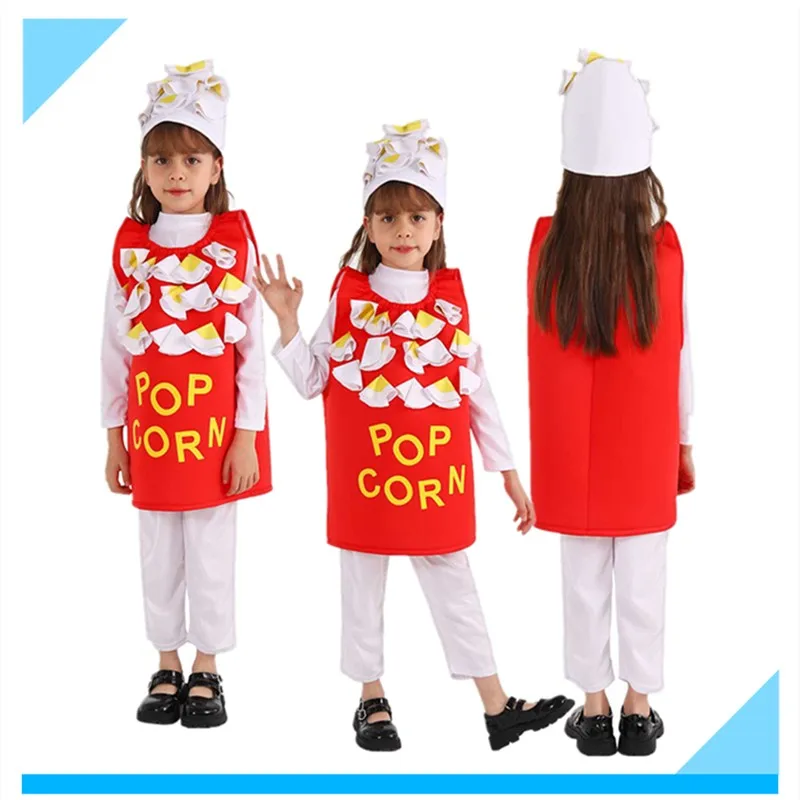 Kids Popcorn Cosplay Jumpsuit Hat Costume Cartoon Food Roleplay Stage Performance Clothes Outfits Halloween Carnival Party Suit
Kids Popcorn Cosplay Jumpsuit Hat Costume Cartoon Food Roleplay Stage Performance Clothes Outfits Halloween Carnival Party Suit