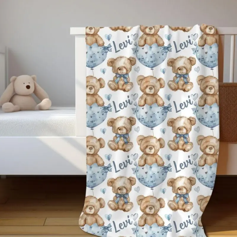 VIKAMA Watercolor Teddy Bear With Blue Balloon Flannel Blanket Cozy Soft For Bedroom Sofa Nursery Throw Home Decor All Season
VIKAMA Watercolor Teddy Bear With Blue Balloon Flannel Blanket Cozy Soft For Bedroom Sofa Nursery Throw Home Decor All Season