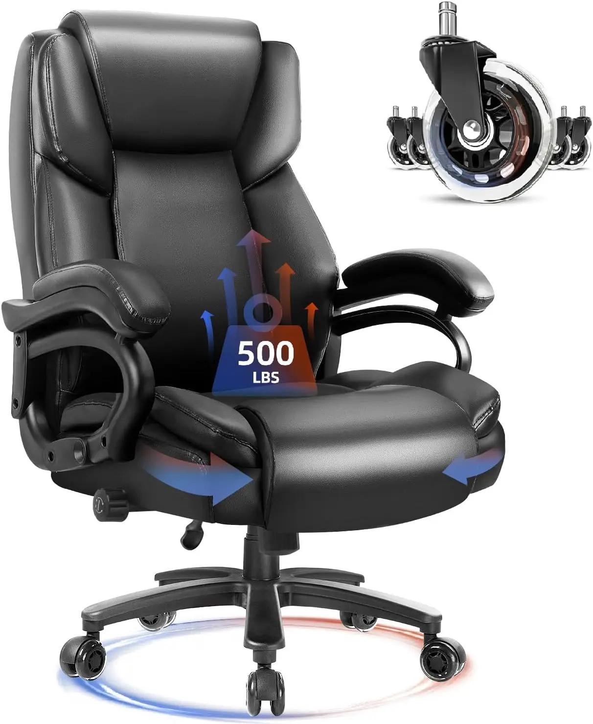 500Lbs Big And Tall Office Chair, Heavy Duty Chair For Heavy People, Adjustable Ergonomic Lumbar Support Executive Chair, Large
500Lbs Big And Tall Office Chair, Heavy Duty Chair For Heavy People, Adjustable Ergonomic Lumbar Support Executive Chair, Large