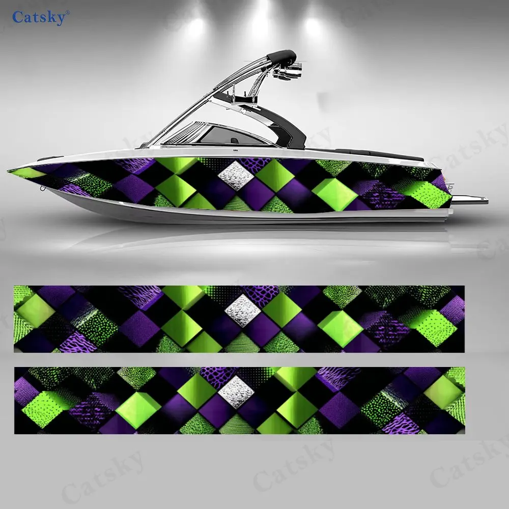 2 шт. фиолетово-зеленые переливающиеся наклейки-шахматки для лодок, водонепроницаемые виниловые наклейки из ПВХ для рыболовных судов, прочный стильный дизайн
2 шт. фиолетово-зеленые переливающиеся наклейки-шахматки для лодок, водонепроницаемые виниловые наклейки из ПВХ для рыболовных судов, прочный стильный дизайн