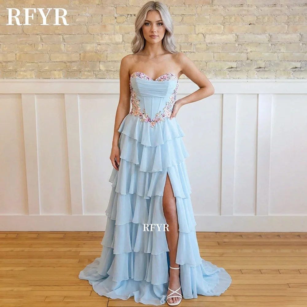 RFYR Layers Prom Dress with Applique Party Dress with Pleats Evening Dress A Line Floral Dress vestidos de fiesta Customized
RFYR Layers Prom Dress with Applique Party Dress with Pleats Evening Dress A Line Floral Dress vestidos de fiesta Customized