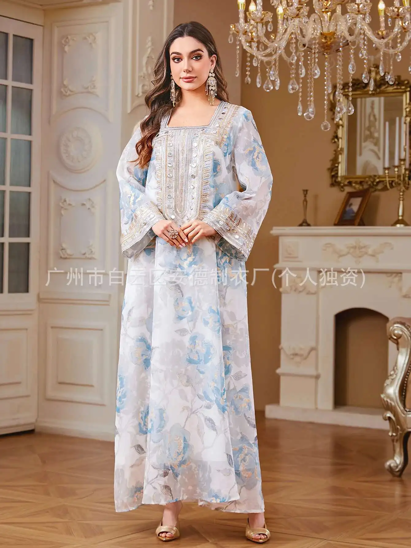 Women's Musilin New Fashion Printed Robe Embroidered Abaya Long Dress Long Dress Robe Abaya Ramadan Dubai Luxury Islam Elegant
Women's Musilin New Fashion Printed Robe Embroidered Abaya Long Dress Long Dress Robe Abaya Ramadan Dubai Luxury Islam Elegant