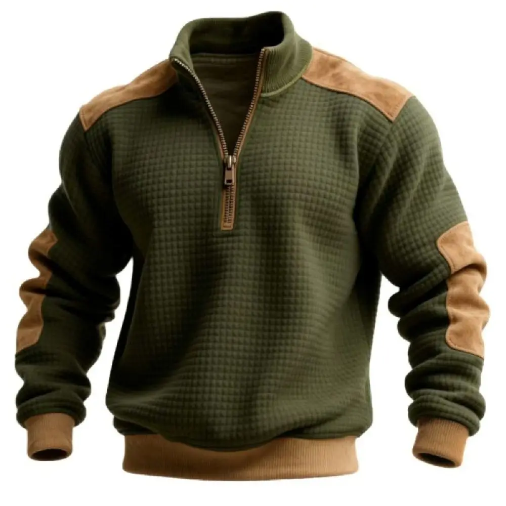 Men's Vintage Plaid Color-Blocked Half-Zip Stand Collar Sweatshirt
Men's Vintage Plaid Color-Blocked Half-Zip Stand Collar Sweatshirt