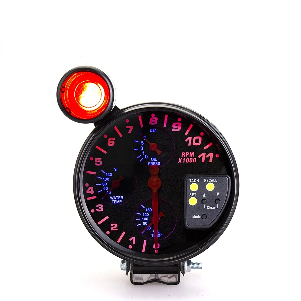 Car Racing Tachometer RPM Meter Water Temp Oil Temp Oil Pressure 4 Functions In 1 With Shift Light and Sensor
Car Racing Tachometer RPM Meter Water Temp Oil Temp Oil Pressure 4 Functions In 1 With Shift Light and Sensor
