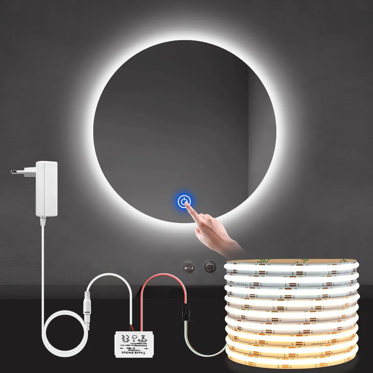 24V COB LED Light Strip Led Dressing Table Light CCT Touch Sensor Swtich Dimmable Wall Bathroom Makeup Mirror Lighting Decor
24V COB LED Light Strip Led Dressing Table Light CCT Touch Sensor Swtich Dimmable Wall Bathroom Makeup Mirror Lighting Decor