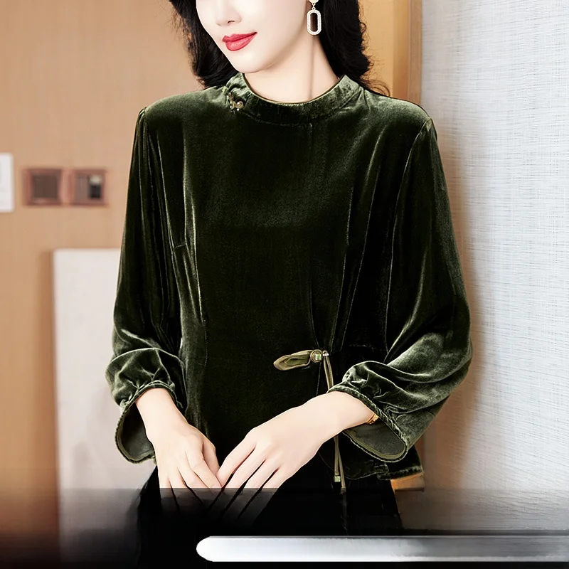 Women's Long Sve Velvet irt Autumn Winter New Sle Classic Silk Bot Top Clean Fit A-Line Sve Thin Non-Stretch
Women's Long Sve Velvet irt Autumn Winter New Sle Classic Silk Bot Top Clean Fit A-Line Sve Thin Non-Stretch