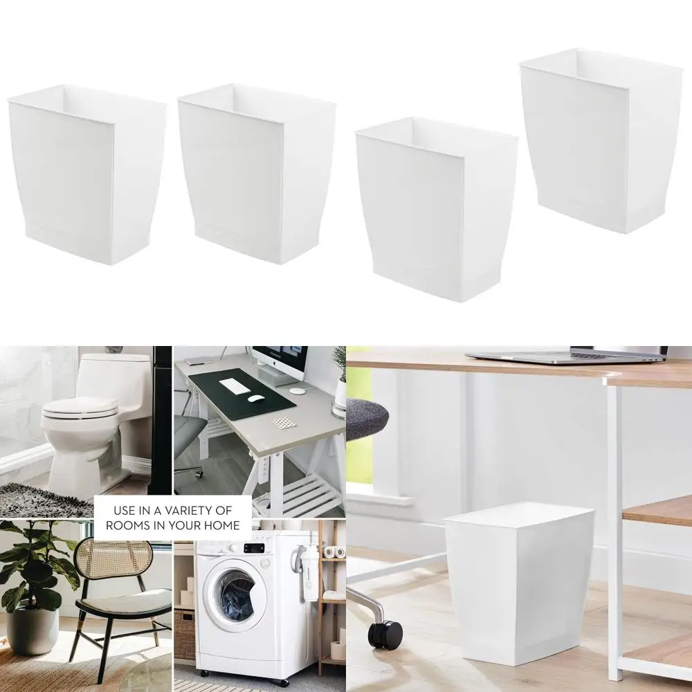 Compact White Rectangular Bathroom Waste Bin, 2-Piece Set for Home, Office, Dorm Use
Compact White Rectangular Bathroom Waste Bin, 2-Piece Set for Home, Office, Dorm Use