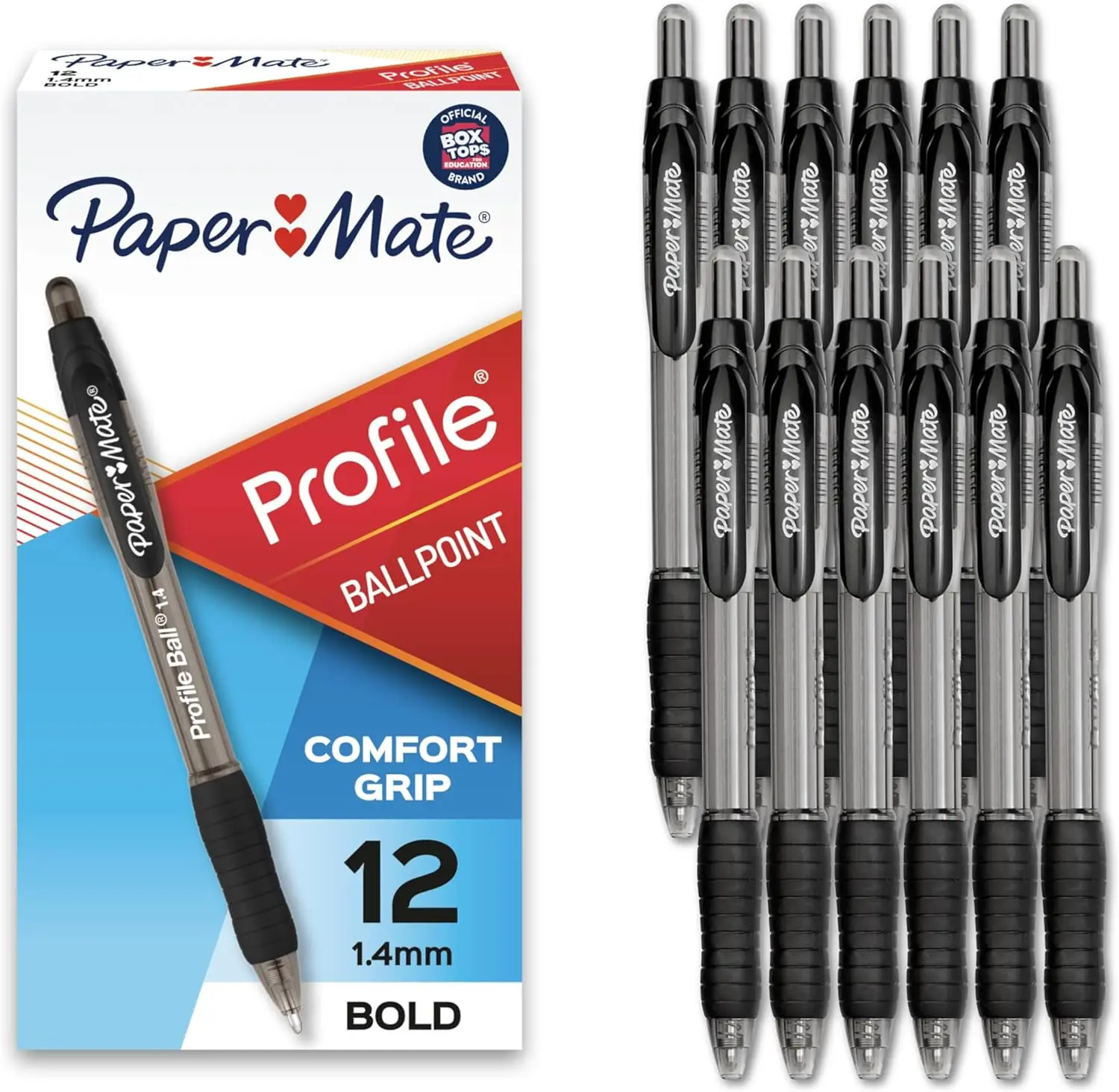 Retractable Ballpoint Pens, Bold 1.4mm Black Ink, Pack of 12 for Smooth Writing
Retractable Ballpoint Pens, Bold 1.4mm Black Ink, Pack of 12 for Smooth Writing