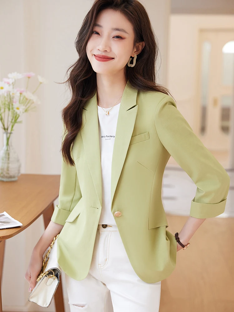 een Casual Thin Svel Women's Suit Jaet Spring Summer New Faion Ele Sle Seven-Foot-Sve Polyester Fabric
een Casual Thin Svel Women's Suit Jaet Spring Summer New Faion Ele Sle Seven-Foot-Sve Polyester Fabric