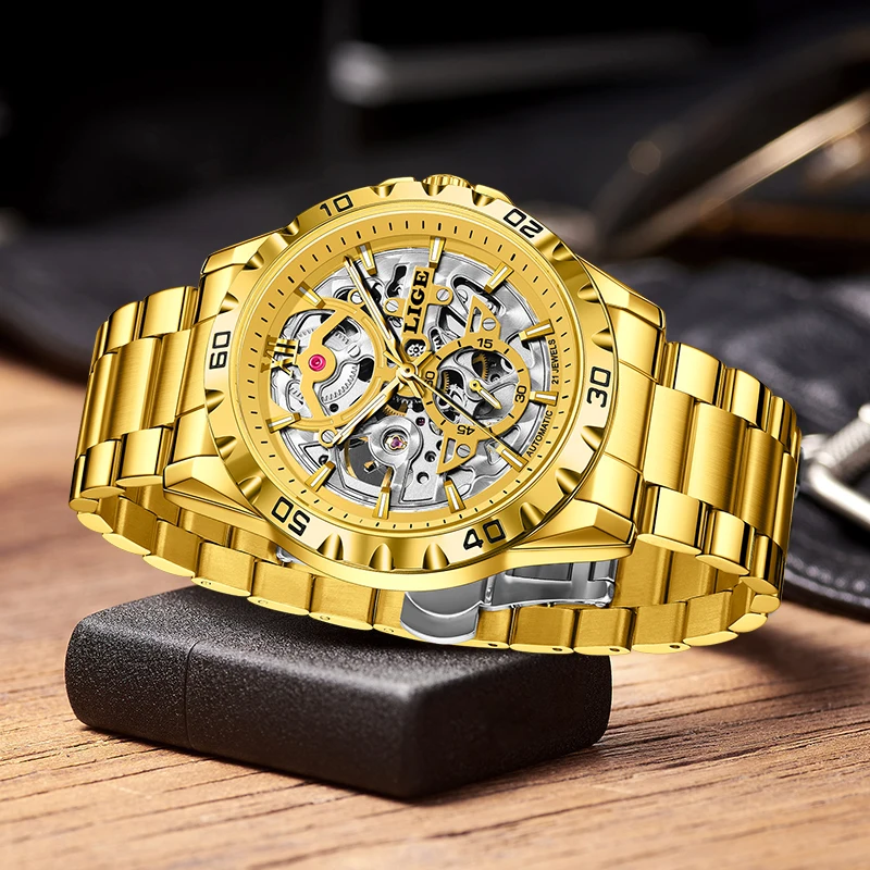 LIGE Simple Luxury Man Mechanical Watch Retro Skeleton Dial Fashion Business Waterproof Luminous Automatic Movement Wristwatches
LIGE Simple Luxury Man Mechanical Watch Retro Skeleton Dial Fashion Business Waterproof Luminous Automatic Movement Wristwatches