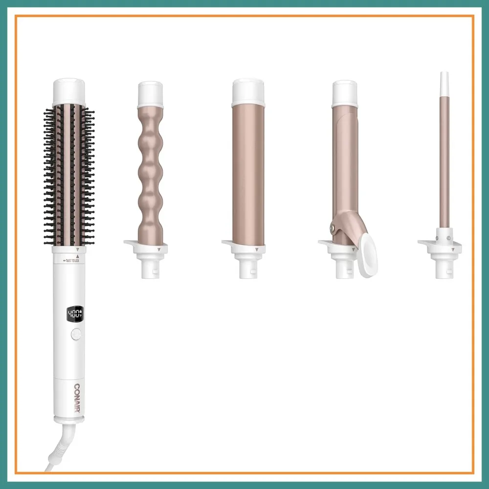 5-in-1 Hair Curling Wand Set: Create Curls, Waves & Blowouts, Ceramic Technology, White/Rose Gold
5-in-1 Hair Curling Wand Set: Create Curls, Waves & Blowouts, Ceramic Technology, White/Rose Gold