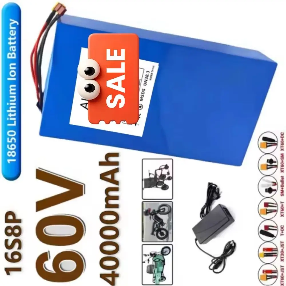 Высокопроизводительная литий-ионная батарея 60В 40Ач 3000Вт для электросамокатов/электровелосипедов, 67.2В 40000мАч со встроенной BMS, конфигурация 16S8P
Высокопроизводительная литий-ионная батарея 60В 40Ач 3000Вт для электросамокатов/электровелосипедов, 67.2В 40000мАч со встроенной BMS, конфигурация 16S8P