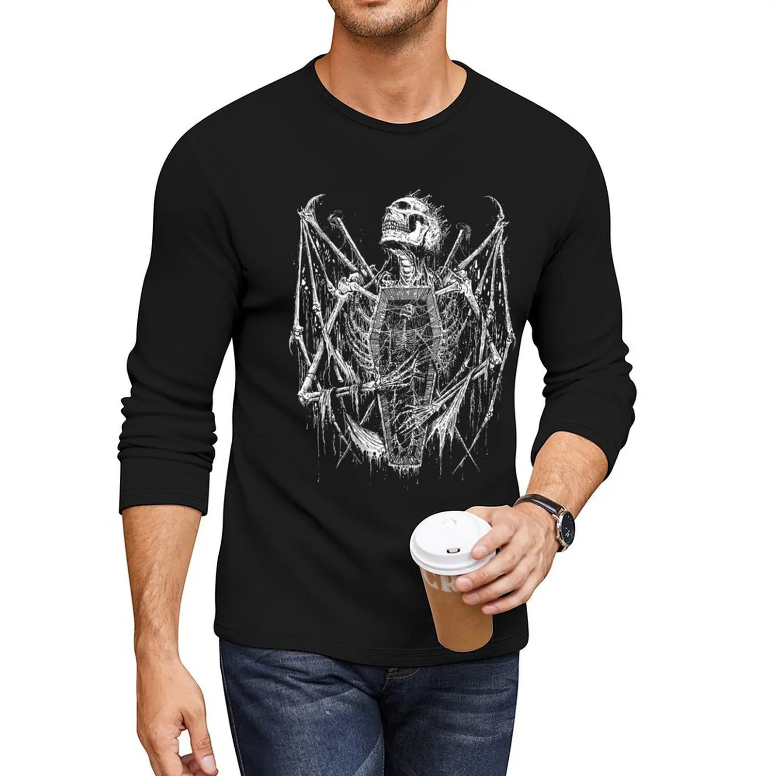 Death Skeleton Demon Angel Coffin черно-белая длинная футболка быстросохнущая рубашка блузка аниме футболка мужские футболки с рисунком хип-хоп
Death Skeleton Demon Angel Coffin черно-белая длинная футболка быстросохнущая рубашка блузка аниме футболка мужские футболки с рисунком хип-хоп