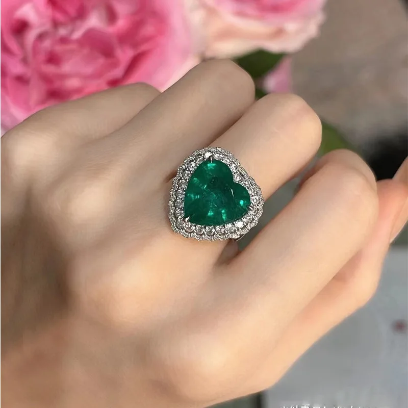 NEW Creative Paraiba Emerald Heart Shape Full Diamond Couple Ring For Women Tourmaline Malachite Green Anniversary Gift Jewelry
NEW Creative Paraiba Emerald Heart Shape Full Diamond Couple Ring For Women Tourmaline Malachite Green Anniversary Gift Jewelry