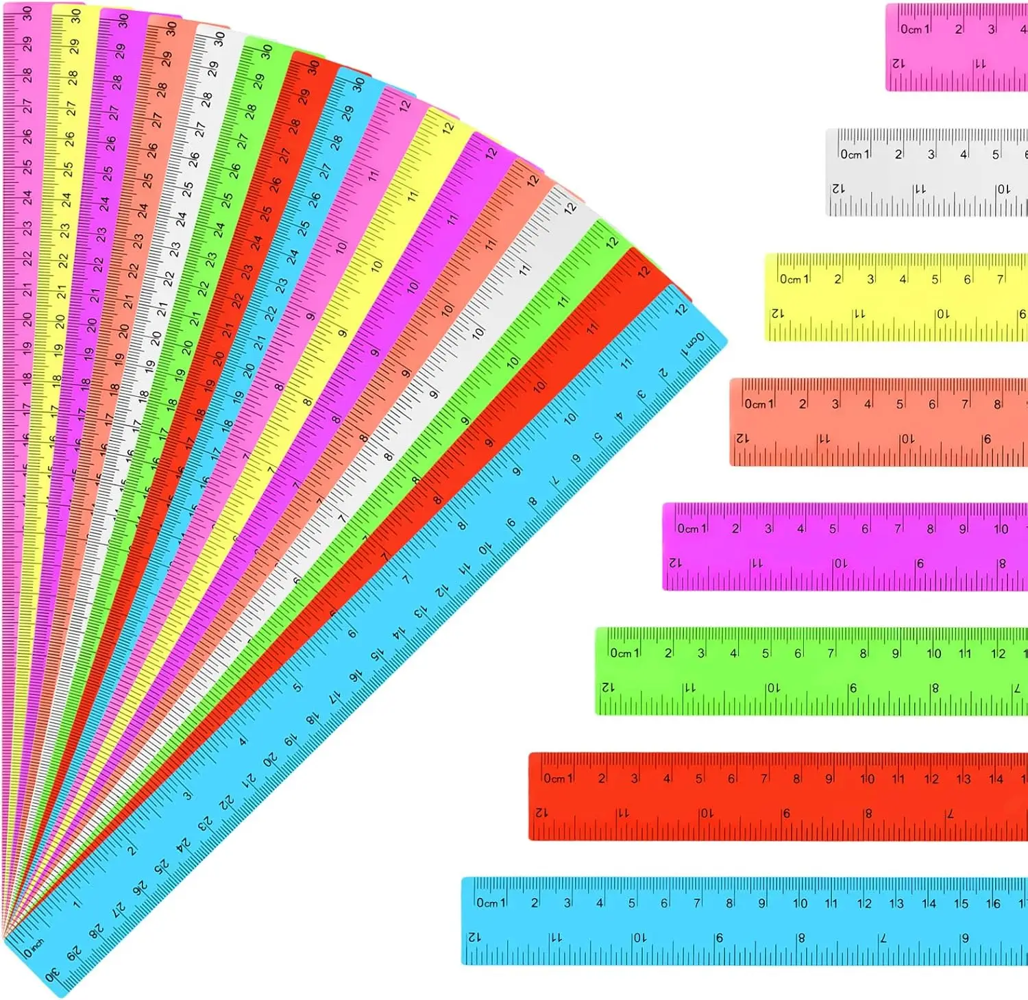 16 Pack Clear Plastic Rulers 12 Inch for Classroom with Inches and Centimeters, Bulk School Supplies
16 Pack Clear Plastic Rulers 12 Inch for Classroom with Inches and Centimeters, Bulk School Supplies
