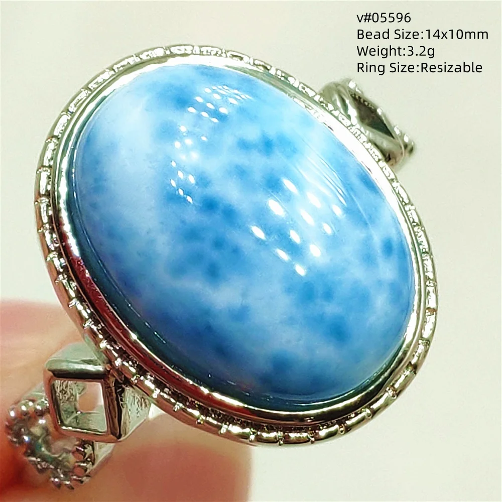 Natural Blue Larimar Ring Adjustable Size Water Pattern Jewelry 925 Silver Larimar Oval Bead From Dominica Women Rare AAAAAA
Natural Blue Larimar Ring Adjustable Size Water Pattern Jewelry 925 Silver Larimar Oval Bead From Dominica Women Rare AAAAAA