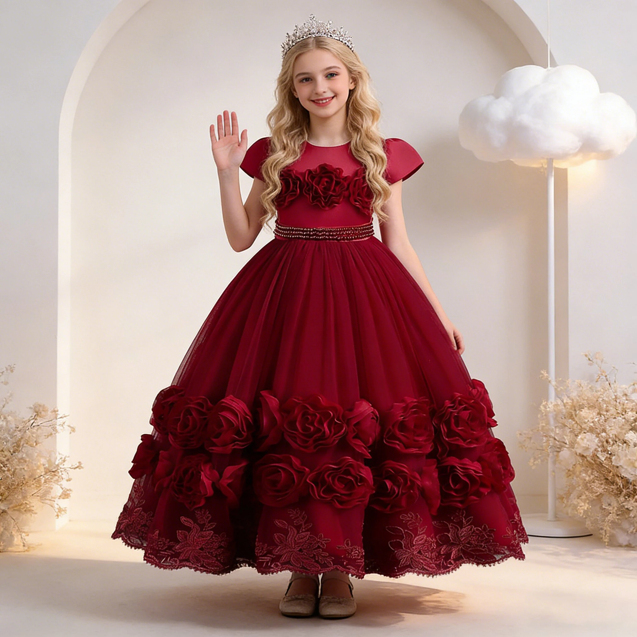 Elegant Flower Bridemaid Party Girl Dresses Fashion Wedding Birthday Princess Kids Dress for Girl Prom Evening Christmas Costume
Elegant Flower Bridemaid Party Girl Dresses Fashion Wedding Birthday Princess Kids Dress for Girl Prom Evening Christmas Costume