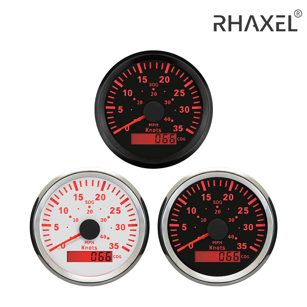 RHAXEL GPS Speedometer Gauge 0-15 0-35 0-60 Knots for Boat Yacht Vessel 3-3/8'' (85mm) 9-32V Waterproof
RHAXEL GPS Speedometer Gauge 0-15 0-35 0-60 Knots for Boat Yacht Vessel 3-3/8'' (85mm) 9-32V Waterproof