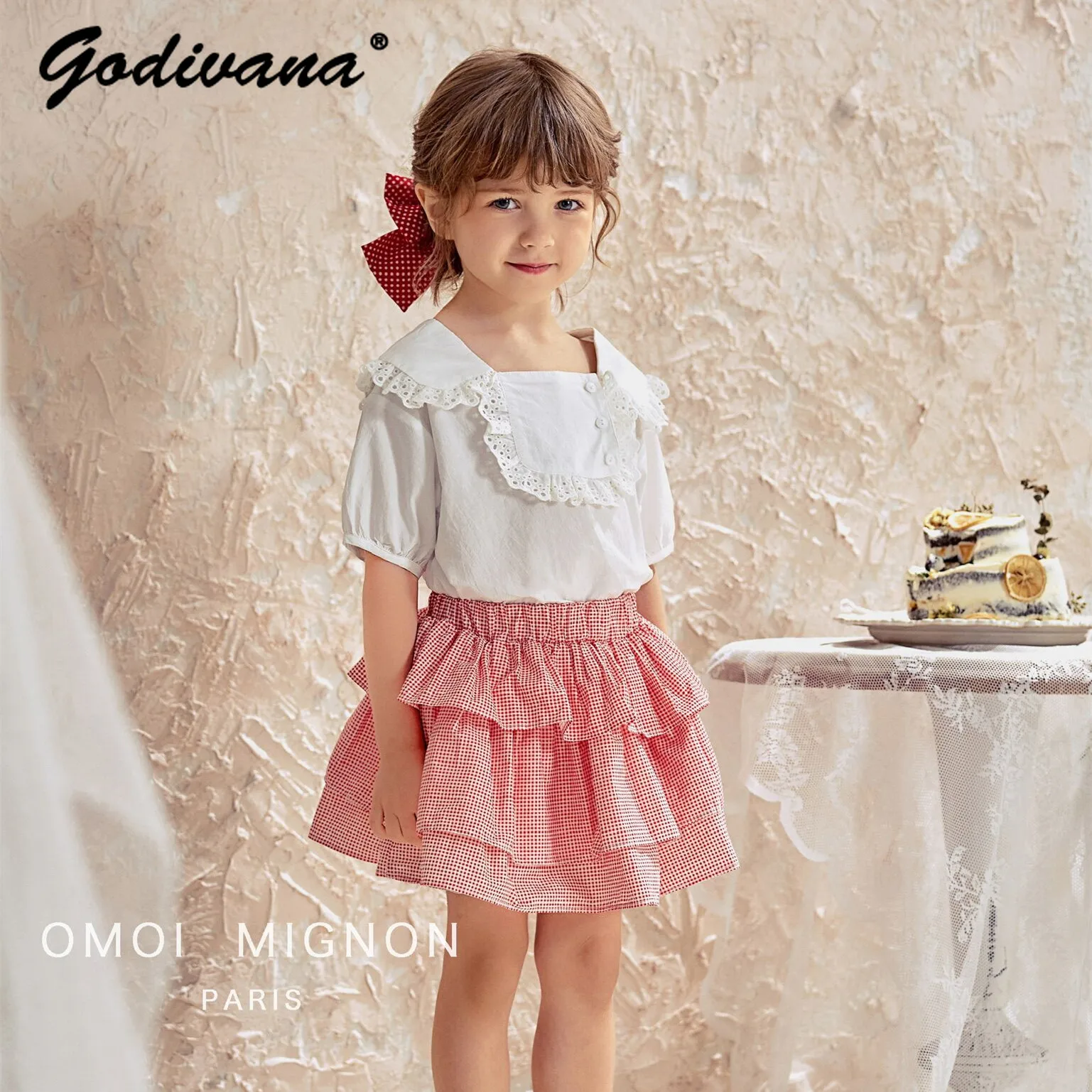 Sweet Baby Girls French High End Summer New Pure Cotton White Lace Trim Short Sleeve Blouse and Red Plaid Tutu Skirt 2pcs Set
Sweet Baby Girls French High End Summer New Pure Cotton White Lace Trim Short Sleeve Blouse and Red Plaid Tutu Skirt 2pcs Set