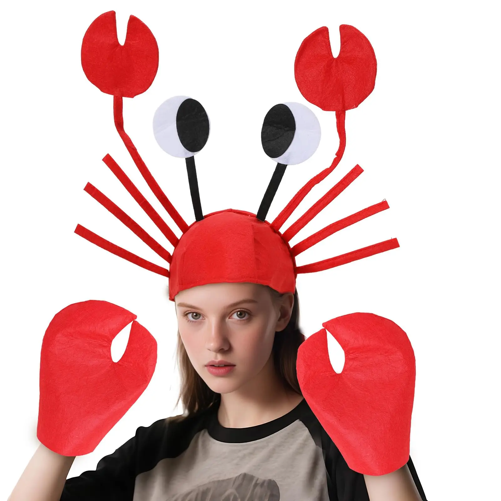 Crab Costume Novelty Crab Hat Headband With Red Claws Gloves Women and Men Gift for Halloween Animal Cosplay
Crab Costume Novelty Crab Hat Headband With Red Claws Gloves Women and Men Gift for Halloween Animal Cosplay