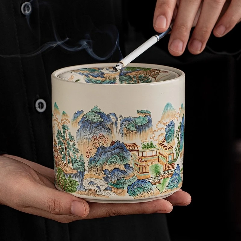 Shanshui Yaju Ru Kiln Ashtray with Lid Anti Fly Ash Office Smoke Cup Household Chinese Funnel Smoke Jar Ceramics
Shanshui Yaju Ru Kiln Ashtray with Lid Anti Fly Ash Office Smoke Cup Household Chinese Funnel Smoke Jar Ceramics
