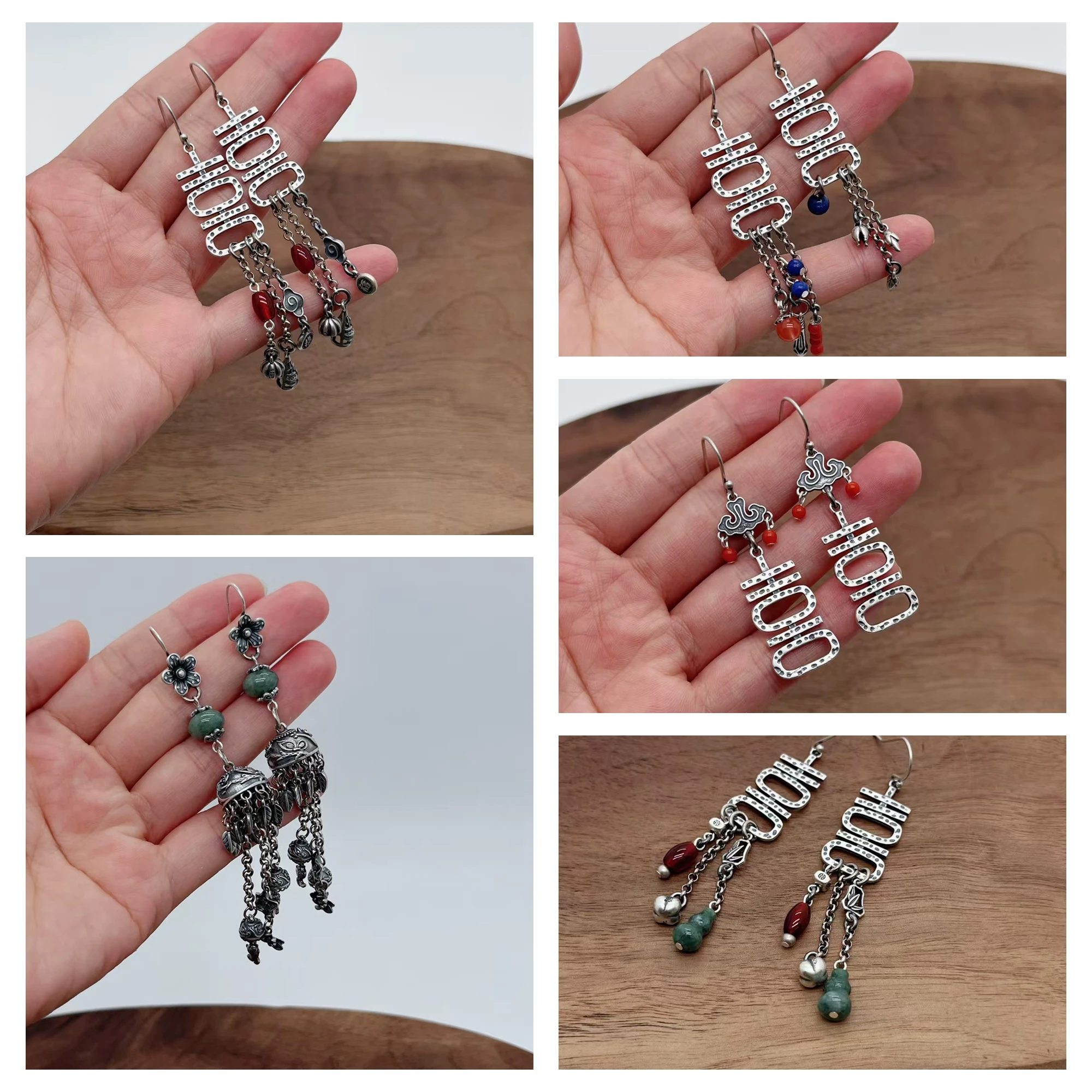 Langyan 925 Sterling Silver Lucky Characters Long Earrings for Women Vintage Ethnic Handmade Tassel Earrings Original Design
Langyan 925 Sterling Silver Lucky Characters Long Earrings for Women Vintage Ethnic Handmade Tassel Earrings Original Design