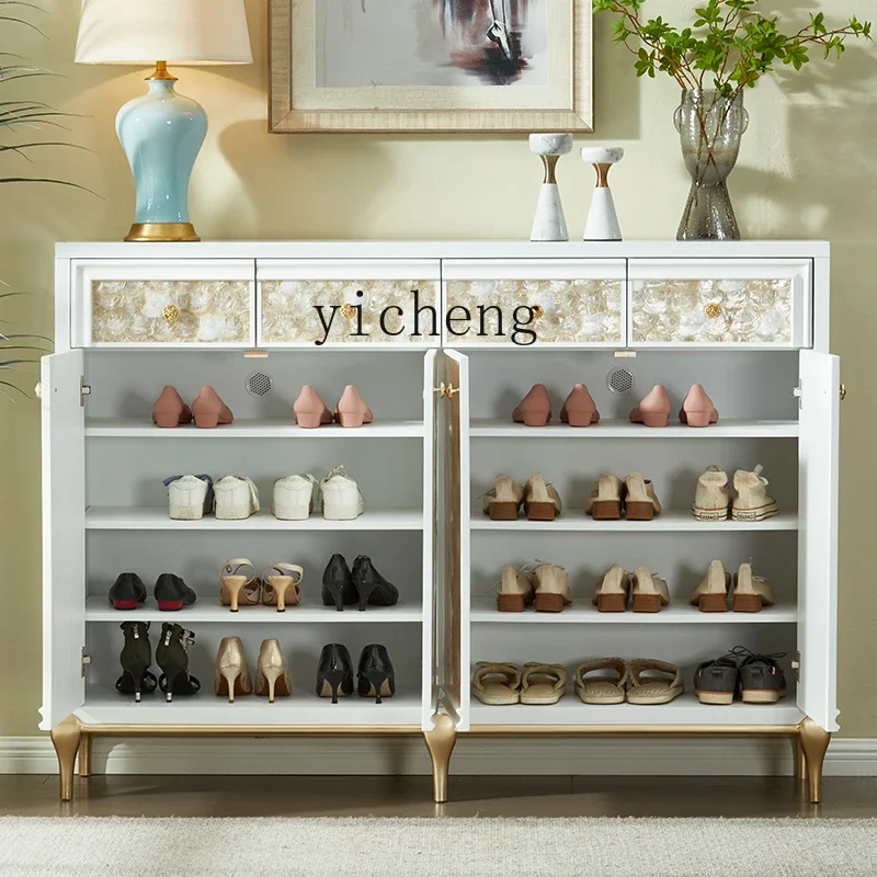 X5-19 European light luxury home shoe cabinet white decorative porch cabinet with drawer locker
X5-19 European light luxury home shoe cabinet white decorative porch cabinet with drawer locker