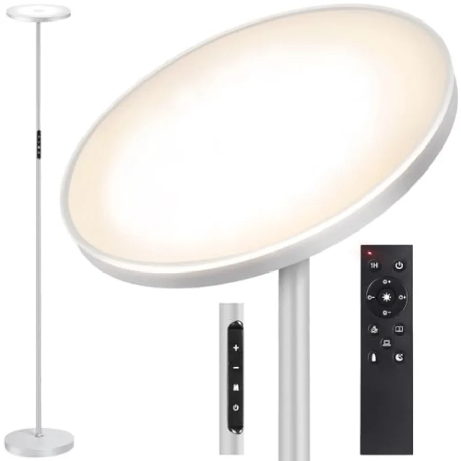 Floor Lamp, 30W/3000LM LED Modern Torchiere Sky Lamp, Super Bright Dimmable Standing Tall Lamp with 4 Color Temperatures, Remot
Floor Lamp, 30W/3000LM LED Modern Torchiere Sky Lamp, Super Bright Dimmable Standing Tall Lamp with 4 Color Temperatures, Remot