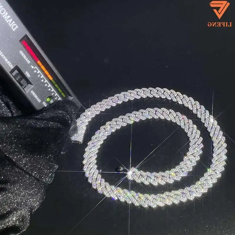 Hot Sale 10mm S925 Silver Cuban Link Chain VVS Moissanite Iced Necklace GRA Certificate Hip Hop Jewelry Featuring Diamond Gold
Hot Sale 10mm S925 Silver Cuban Link Chain VVS Moissanite Iced Necklace GRA Certificate Hip Hop Jewelry Featuring Diamond Gold