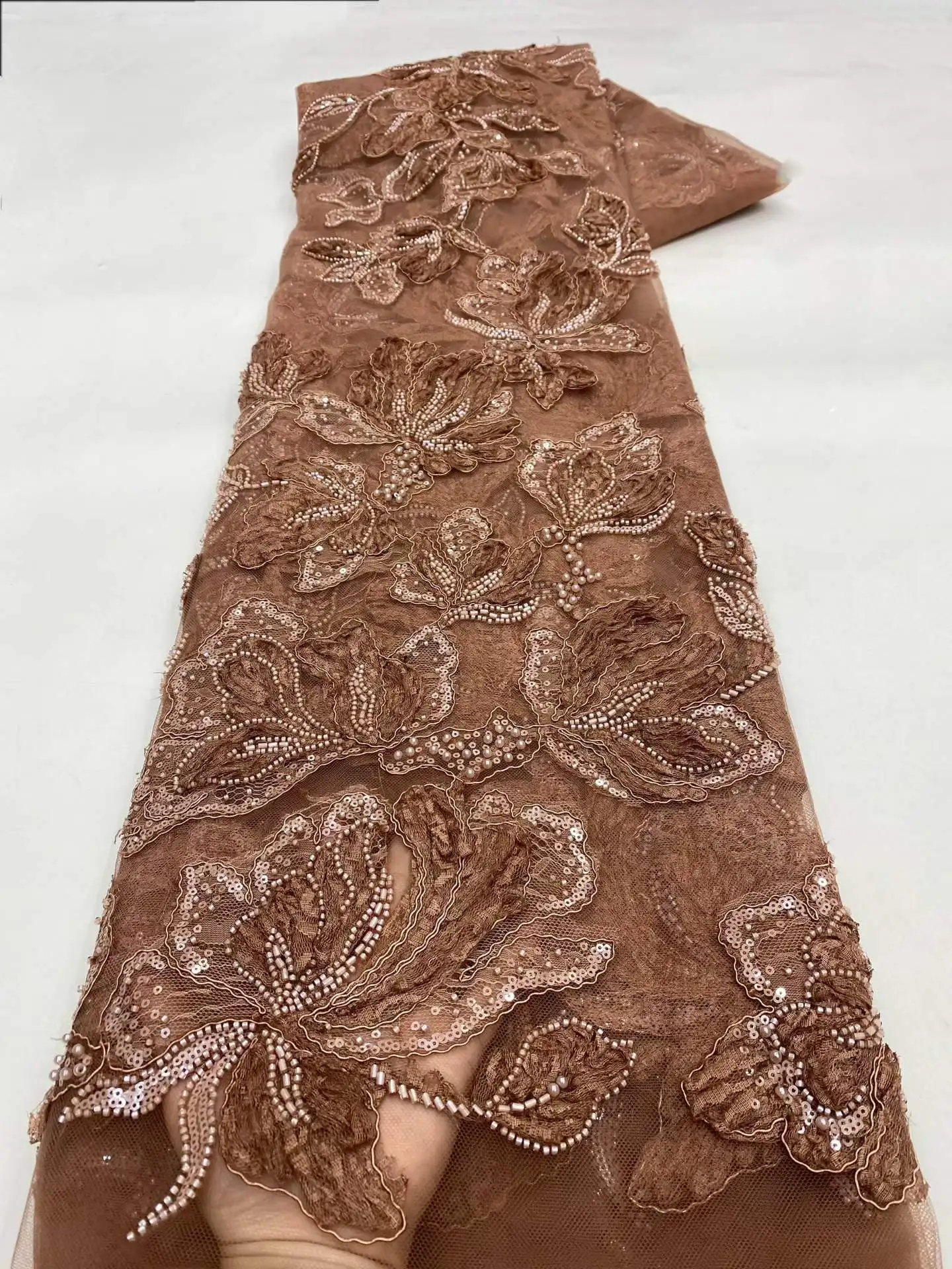 French African Groom Lace Fabric 2026 Beaded High Quality Embroidery For Women Wedding Dress Nigerian Sequin Lace Fabric 5 Yards
French African Groom Lace Fabric 2026 Beaded High Quality Embroidery For Women Wedding Dress Nigerian Sequin Lace Fabric 5 Yards