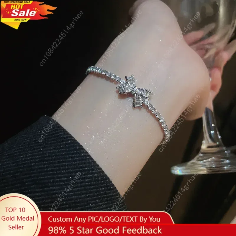 Super Flash Zircon Bow Adjustable Bracelet for Women French Light Luxury Versatile Bracelets Simple New Trendy Jewelry Wedding
Super Flash Zircon Bow Adjustable Bracelet for Women French Light Luxury Versatile Bracelets Simple New Trendy Jewelry Wedding