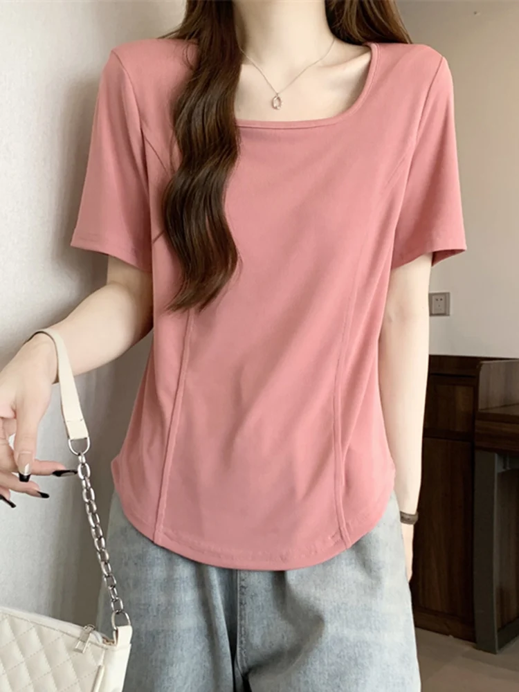 Женская Однотонная футболка с коротким рукавом, большие размеры
Женская Однотонная футболка с коротким рукавом, большие размеры