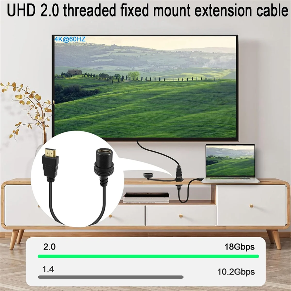 HDMI-Compatible Male to Female Extension Cable HDMI-Compatible Flush Mount Cable for Car Boat Motorcycle Dashboard 1 M
HDMI-Compatible Male to Female Extension Cable HDMI-Compatible Flush Mount Cable for Car Boat Motorcycle Dashboard 1 M