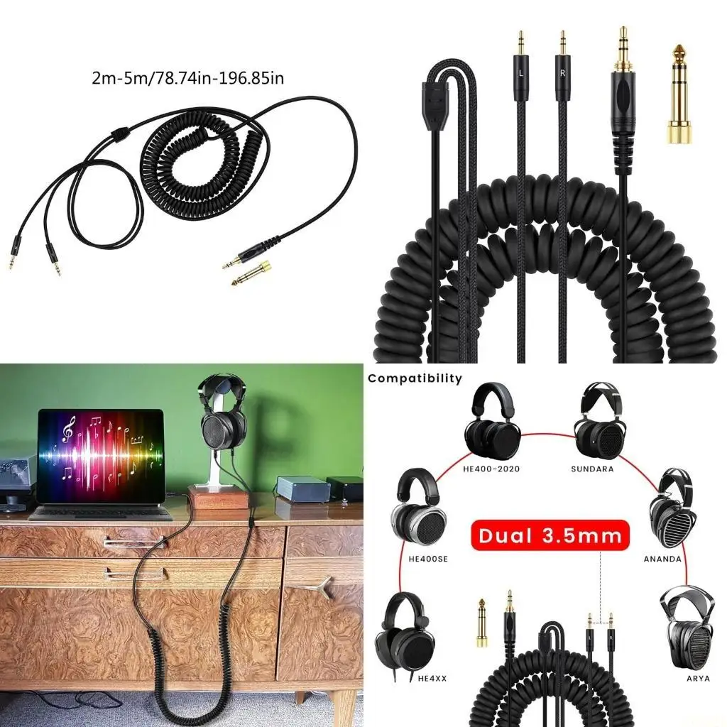 B03F двойной аудиоразъем 3,5 мм, пружинный кабель для наушников AH-D7100 7200 D600 D9200 5200, не спутывается при
B03F двойной аудиоразъем 3,5 мм, пружинный кабель для наушников AH-D7100 7200 D600 D9200 5200, не спутывается при