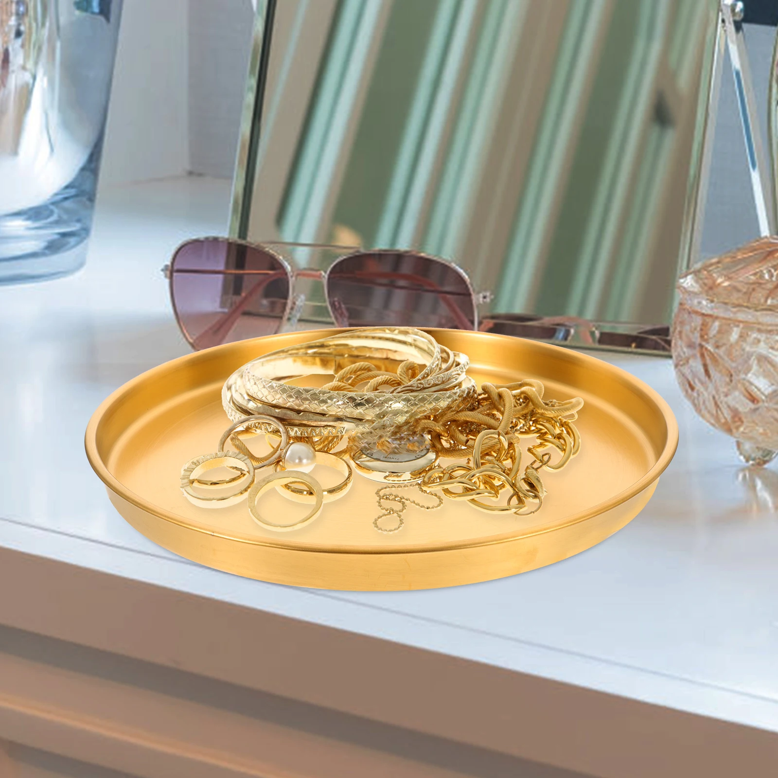 Stainless Steel Storage Tray Home Decorative Metal Jewelry Tray Simple Style Desktop Organizer Key Holder Trinket Dish
Stainless Steel Storage Tray Home Decorative Metal Jewelry Tray Simple Style Desktop Organizer Key Holder Trinket Dish