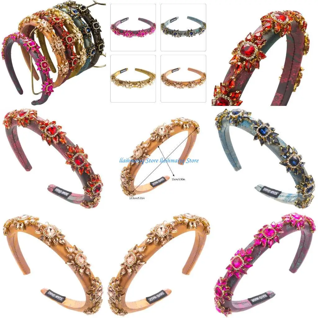 573B Rhinestones Headband Women Crystal Flower Hairhoop Elegant Embroidery Hairband
573B Rhinestones Headband Women Crystal Flower Hairhoop Elegant Embroidery Hairband