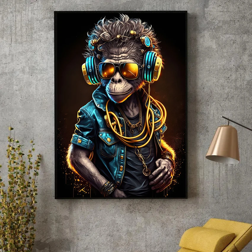 Abstract DJ Monkey Canvas Wall Art, Modern Animal Poster Printing, For Home Decoration In Game Rooms, Bedrooms
Abstract DJ Monkey Canvas Wall Art, Modern Animal Poster Printing, For Home Decoration In Game Rooms, Bedrooms