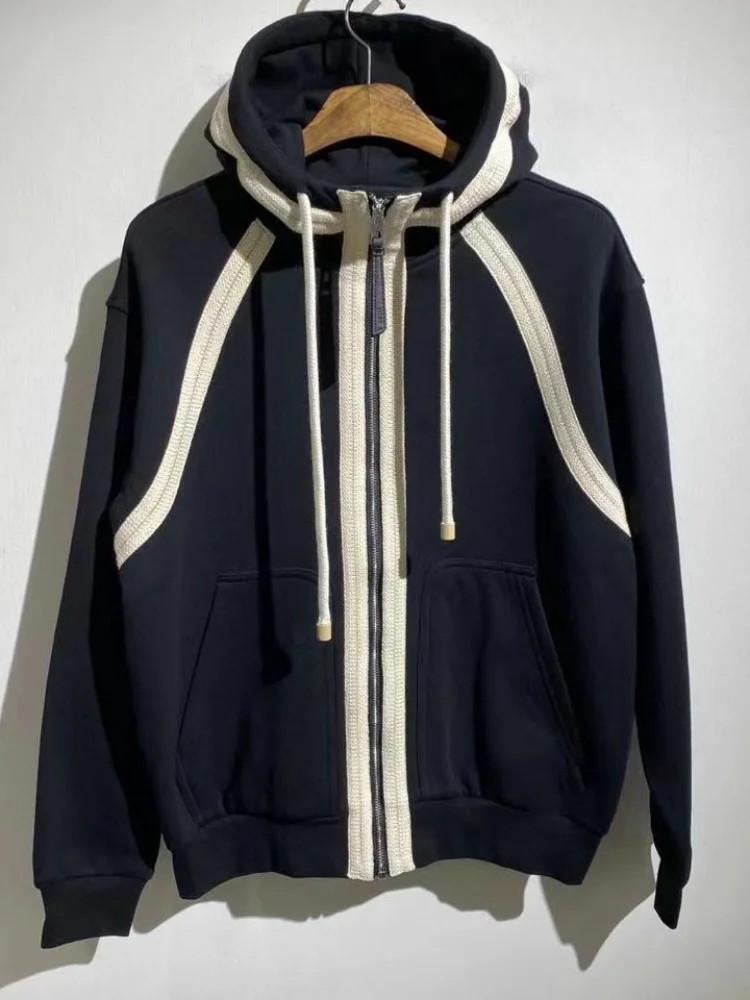 Men's White Zipper Drawstring Hooded Long Sleeve Sweatshirt Loose Fit Fashionable Versatile Autumn Winter New Arrival Streetwear
Men's White Zipper Drawstring Hooded Long Sleeve Sweatshirt Loose Fit Fashionable Versatile Autumn Winter New Arrival Streetwear