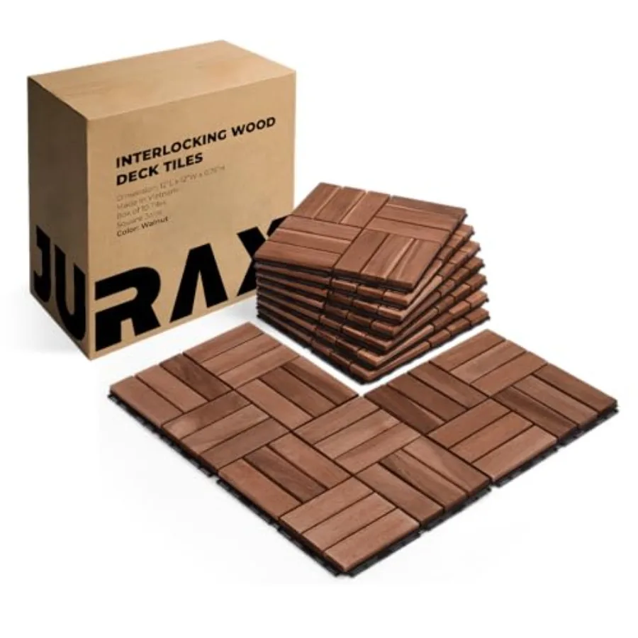 Premium Patio Deck Tiles, 10 PCs 12"x12" Snap Together Wood Flooring for Outdoor, Balcony, Porch, Poolside, Waterproof All Weat
Premium Patio Deck Tiles, 10 PCs 12"x12" Snap Together Wood Flooring for Outdoor, Balcony, Porch, Poolside, Waterproof All Weat