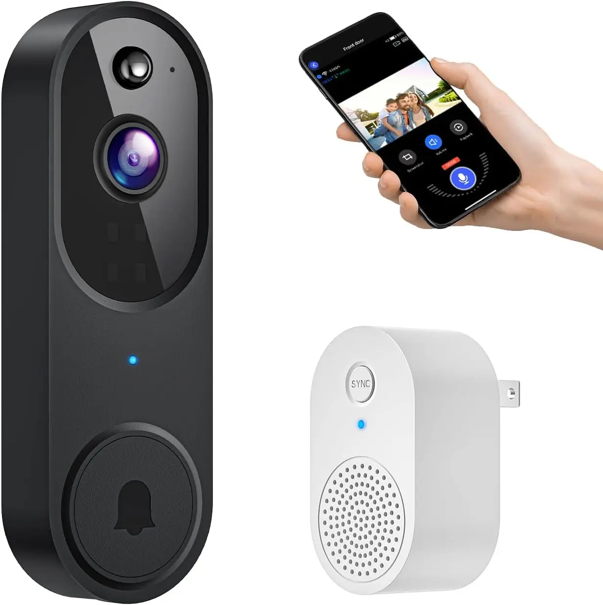 Smart Video Doorbell Camera Wireless with AI Human Detection, 2-Way Audio, Night Vision, Battery Powered, 2.4G WiFi, Chime
Smart Video Doorbell Camera Wireless with AI Human Detection, 2-Way Audio, Night Vision, Battery Powered, 2.4G WiFi, Chime