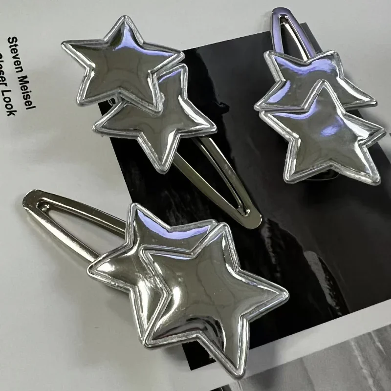 Japanese Korean Y2k Silver Star Hairpin Women's Sweet Cool Girls Pentagram Snap Clips Hair Accessories for Kids Charm Headdress
Japanese Korean Y2k Silver Star Hairpin Women's Sweet Cool Girls Pentagram Snap Clips Hair Accessories for Kids Charm Headdress