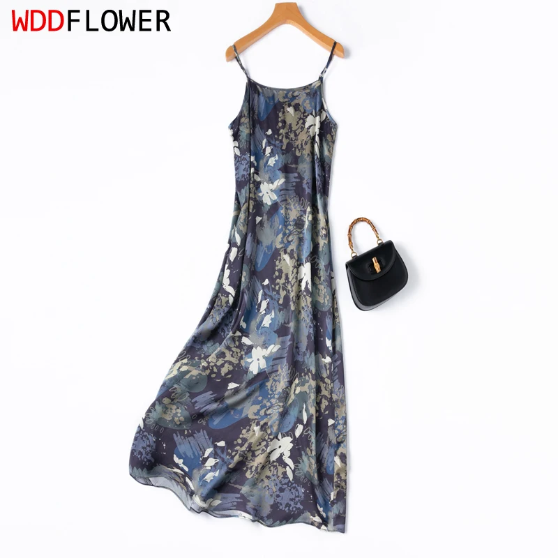 100% Mulberry Silk 21 momme Charmeuse Silk Women Chemise Dress Navy Floral Spaghetti Straps Slip Dress Summer Beach L XL M1294
100% Mulberry Silk 21 momme Charmeuse Silk Women Chemise Dress Navy Floral Spaghetti Straps Slip Dress Summer Beach L XL M1294