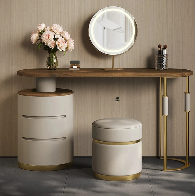 Simple Small Apartment High-End Fashion the Pattern of Walnut Dressing Table Italian High-End Sense Makeup Table
Simple Small Apartment High-End Fashion the Pattern of Walnut Dressing Table Italian High-End Sense Makeup Table