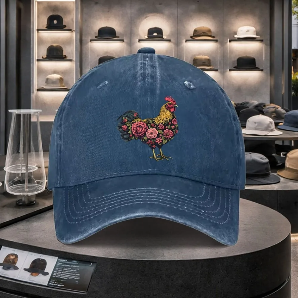 Floral Rooster Baseball Cap Washed Denim Adjustable Snapback Hat Casual Streetwear Unisex
Floral Rooster Baseball Cap Washed Denim Adjustable Snapback Hat Casual Streetwear Unisex