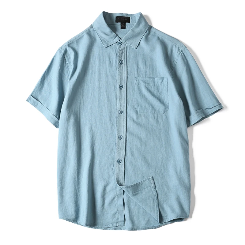 Men's Summer Cotton Linen Shirt Solid Color Skin Friendly Breathable Short Sleeve Lapel Shirts With Chest Pocket
Men's Summer Cotton Linen Shirt Solid Color Skin Friendly Breathable Short Sleeve Lapel Shirts With Chest Pocket