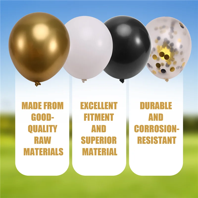 ABYS-Black And Gold Balloons, 67Pcs 12 Inches Black White And Gold Confetti Balloons For Birthday, Wedding,New Year
ABYS-Black And Gold Balloons, 67Pcs 12 Inches Black White And Gold Confetti Balloons For Birthday, Wedding,New Year