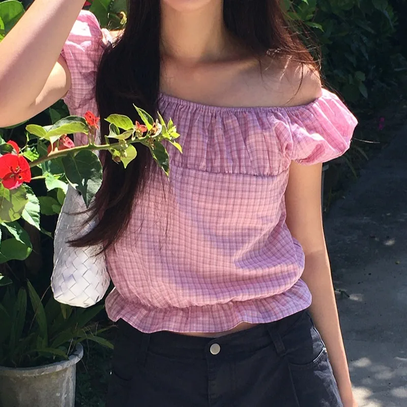 Retro Style Chic Summer Polka Dot Shirt Shoulder Bared Waist Cinched Bubble Sleeve Short Length Women's Casual Fashion Top
Retro Style Chic Summer Polka Dot Shirt Shoulder Bared Waist Cinched Bubble Sleeve Short Length Women's Casual Fashion Top