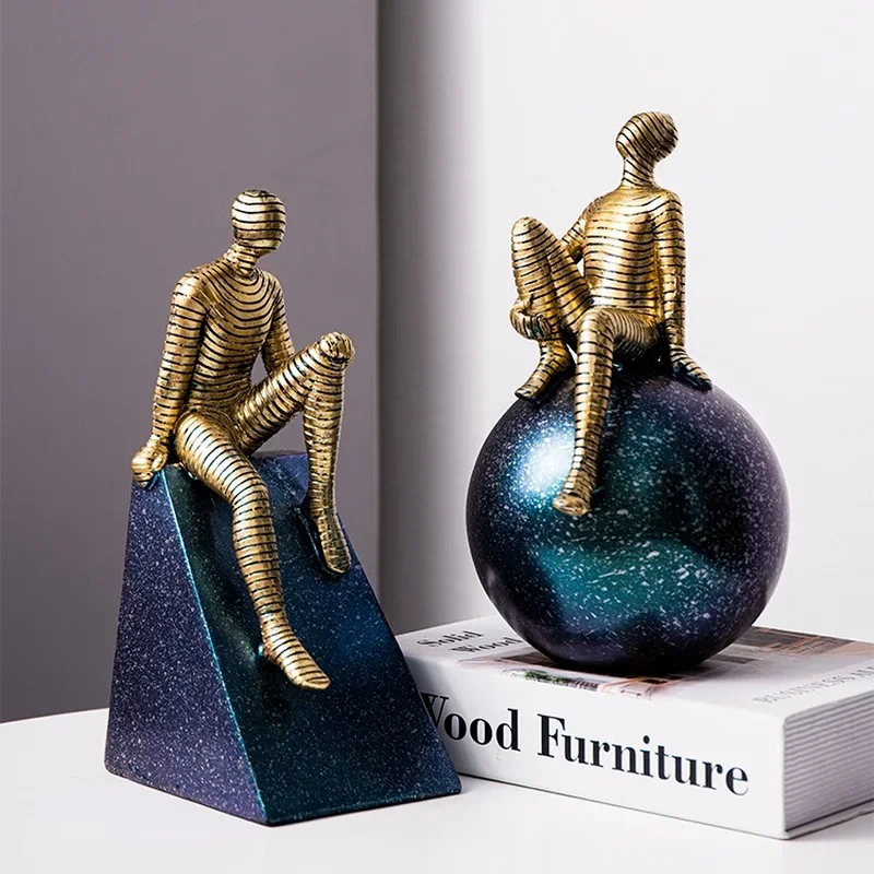 Creative Abstract Golden Man Sitting on The Ball Sculpture Crafts Model Bedroom Decoration Cartoon Character Figurine
Creative Abstract Golden Man Sitting on The Ball Sculpture Crafts Model Bedroom Decoration Cartoon Character Figurine